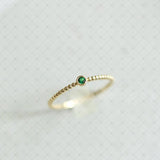 14k Gold Plated Antique Green Zircon Ring