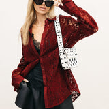 Faith Button Down Blouse - Cabernet