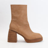 Platform Block Heeled Ankle Boot