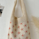 Flower Knit Shoulder Bag