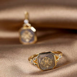Sterling Silver K Gold-plated Gray-blue Labradorite Ring