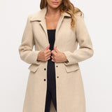 The Boardroom Belle Tailored Peacoat - Cream