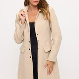 The Boardroom Belle Tailored Peacoat - Cream