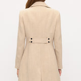 The Boardroom Belle Tailored Peacoat - Cream