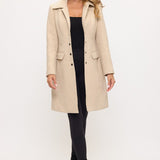 The Boardroom Belle Tailored Peacoat - Cream