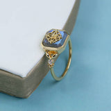 Sterling Silver K Gold-plated Gray-blue Labradorite Ring