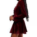 Linney Velvet Mini Dress - Cabernet