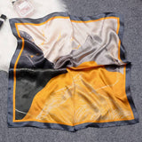 100% Silk Square Scarf - Orange/Black