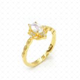 Silver 18k Gold Plated Artificial Moonstone Ring