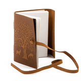 Tree with Deer Embossed Leather Journal
