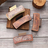 Western & Sunflower Leather Hair Claws