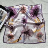 100% Silk Square Scarf - Violet