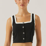 Rory Contrast Trim Top