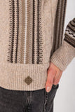 Carala Geometric Zip-Up Cardigan - Neutral Combo