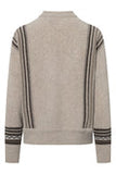 Carala Geometric Zip-Up Cardigan - Neutral Combo