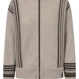 Carala Geometric Zip-Up Cardigan - Neutral Combo