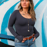 Long Sleeve Scoop Neck Top