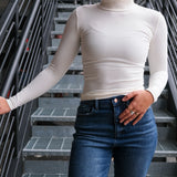 Mock Neck Long Sleeve Top