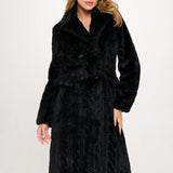 Parisian Luxe Faux Fur Coat- Black