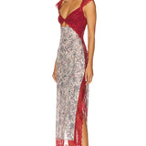 Suddenly Fine Maxi Slip Dress - Birch Combo