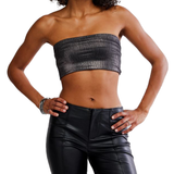 Amelia Foil Bandeau - Black Combo