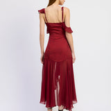 Annalis Maxi Dress - Deep Crimson