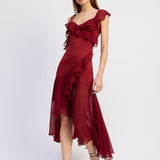 Annalis Maxi Dress - Deep Crimson