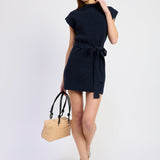 Nathalia Mini Sweater Dress - Navy