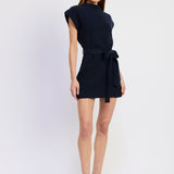 Nathalia Mini Sweater Dress - Navy