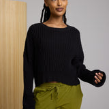 Diamond Knit Sweater - Black