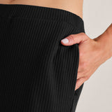 LivLuxe Ribbed Pant - Pure Black