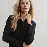 Mirage Button Up Blouse - Pure Black