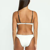 Woman's V Baby Scoop Crop Bikini Top - White