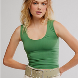 Clean Lines Muscle Cami - Elm Green