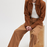 Buckle Back Trouser- Tobacco Combo