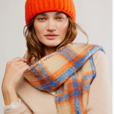 Coast Line Beanie -Electric Orange