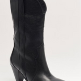 Feather Heel Boot - Black