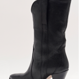 Feather Heel Boot - Black