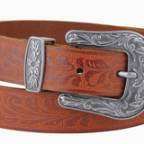 Western Tooled Vintage Buckle Belt