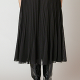 Chiffon Pleated Skirt - Black