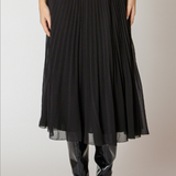 Chiffon Pleated Skirt - Black