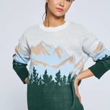 Mountain Inspired Crew Neck Sweater - Off White Combo