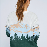 Mountain Inspired Crew Neck Sweater - Off White Combo