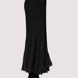 Treasures of Light Knit Midi Skirt - Black/Gold