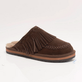 Fallon Fringe Mule - Chocolate Suede