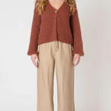 Single Button Cardigan - Cinnamon