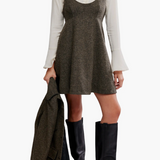 Cyd Mini Dress - Espresso Combo