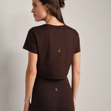 Serene Cropped Tee - Dark Espresso