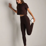Serene Cropped Tee - Dark Espresso