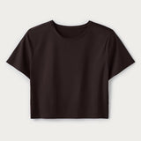 Serene Cropped Tee - Dark Espresso
